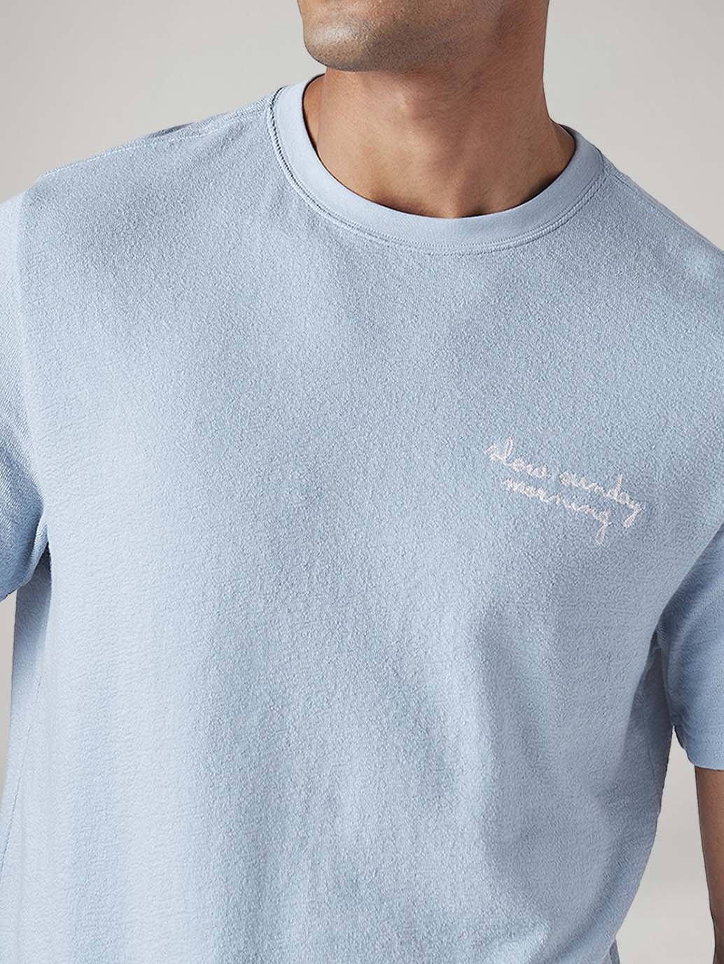 Men's Solid Regular Fit Textured T-Shirt - Image 4