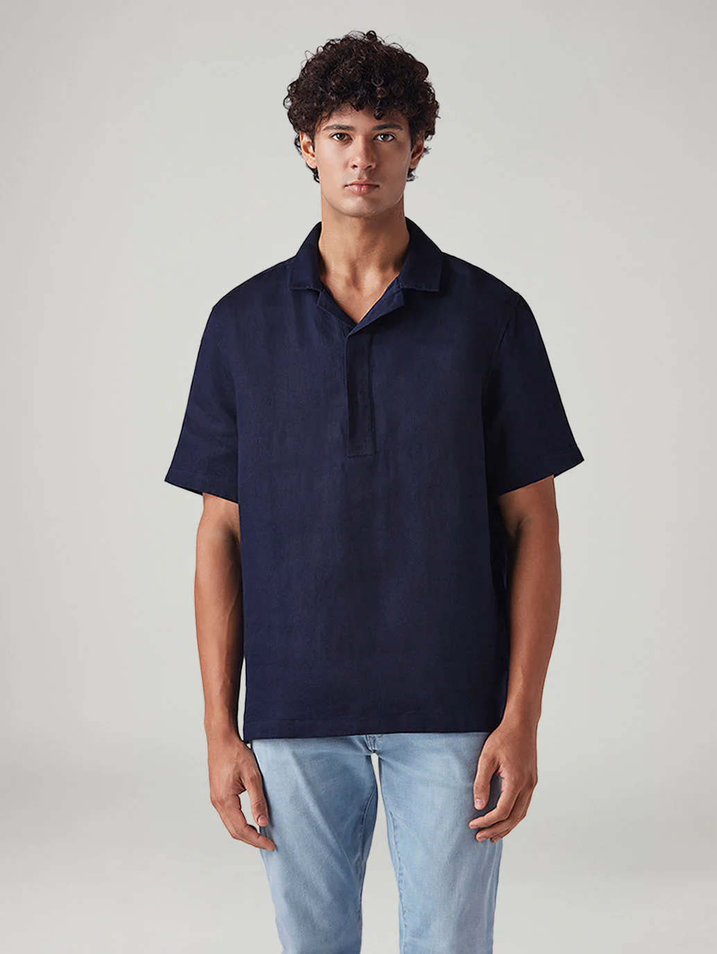 Men's Solid Relaxed Fit Linen Shirt - Image 2