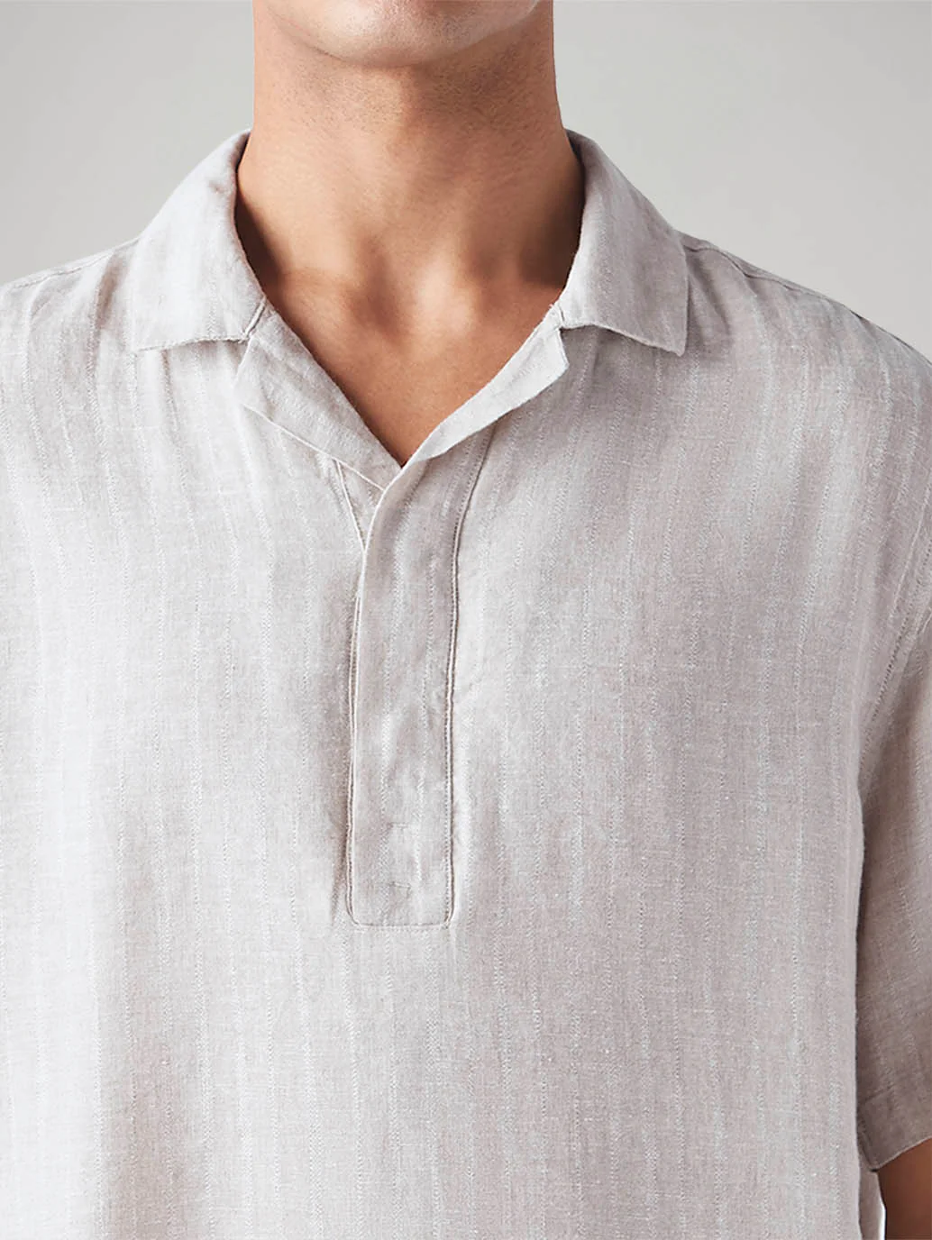 Men's Solid Relaxed Fit Linen Shirt - Image 5