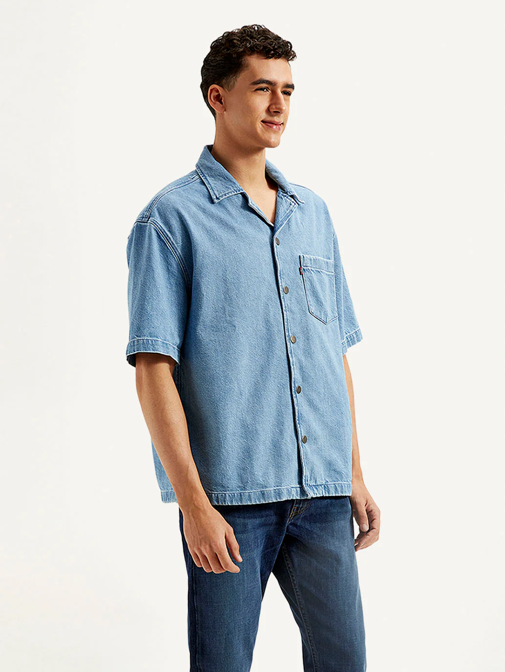 Men's Resort Collar Solid Oversized Shirt - Image 5