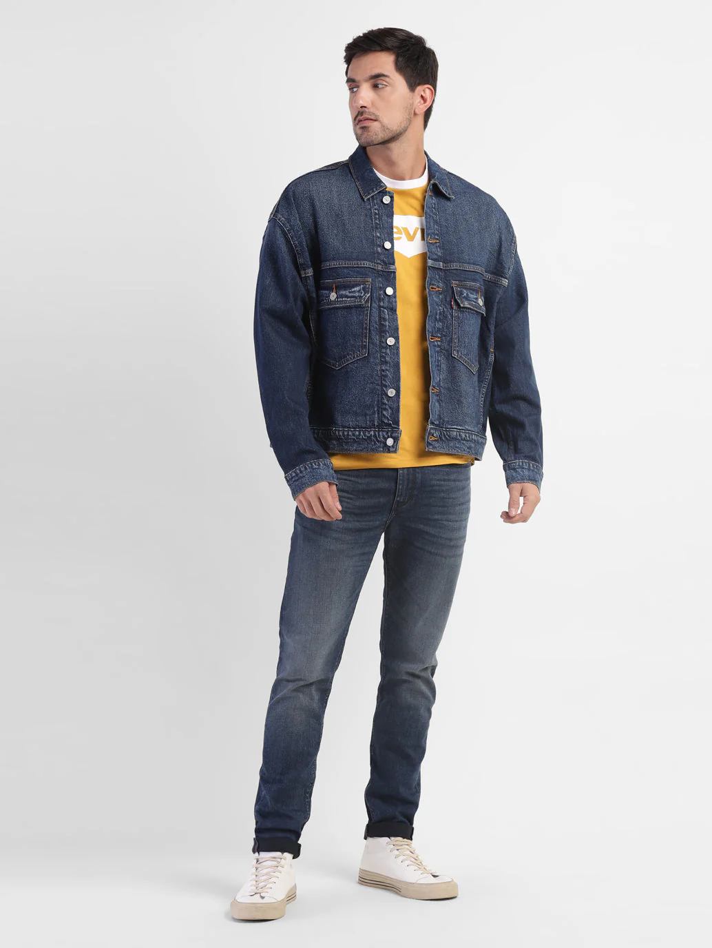 Men's Solid Spread Collar Jacket