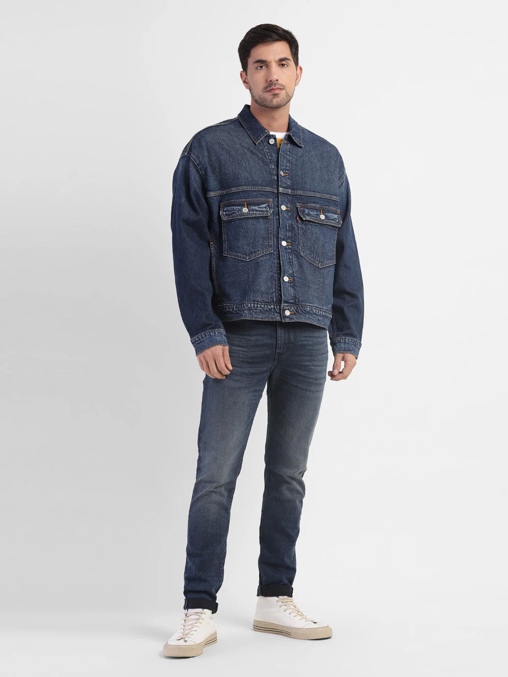 Men's Solid Spread Collar Jacket - Image 5