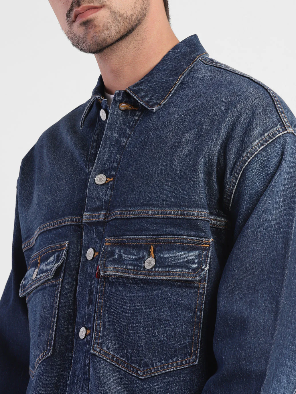 Men's Solid Spread Collar Jacket - Image 6