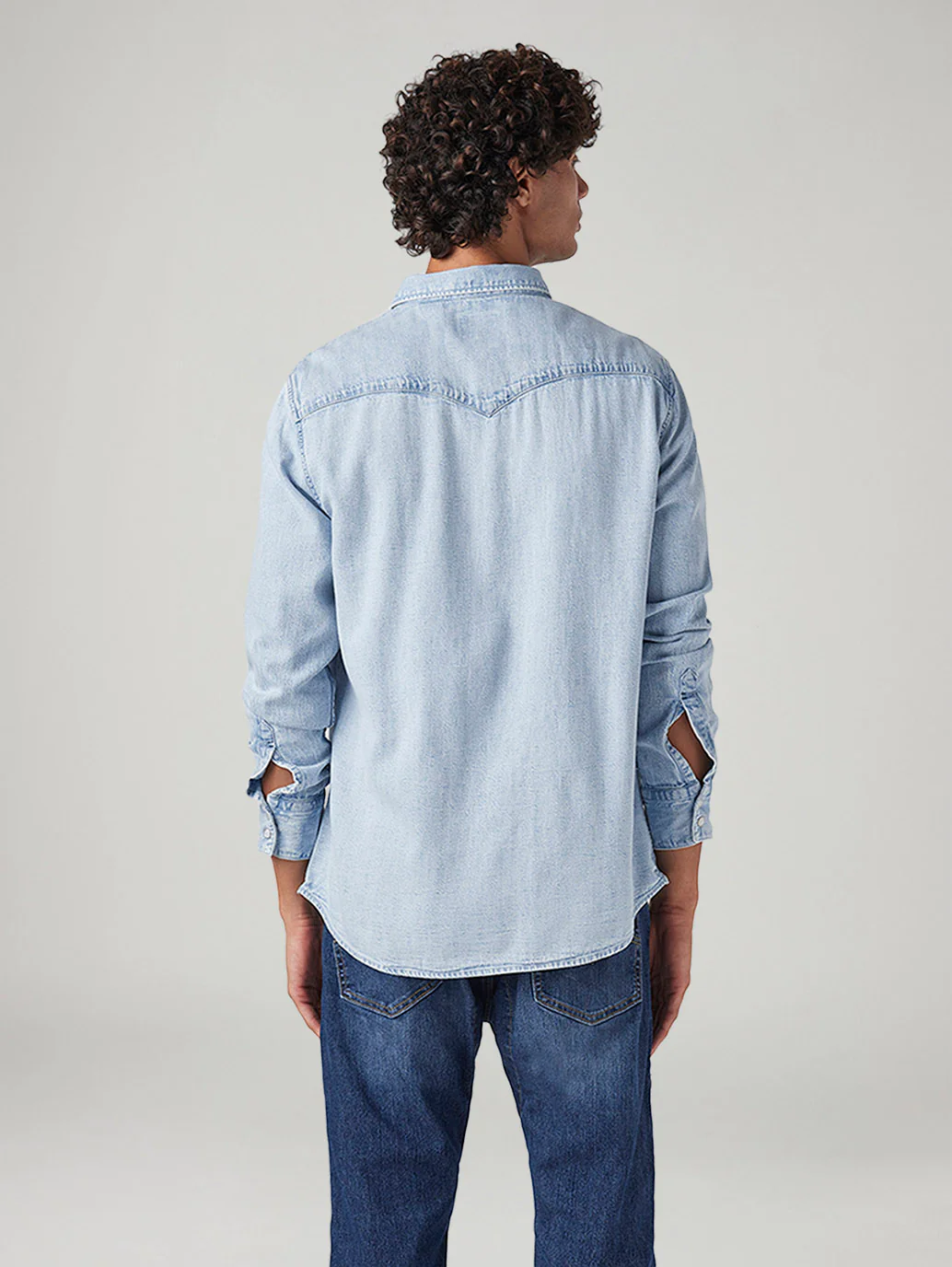 Men's Solid Slim Fit Denim Shirt - Image 3