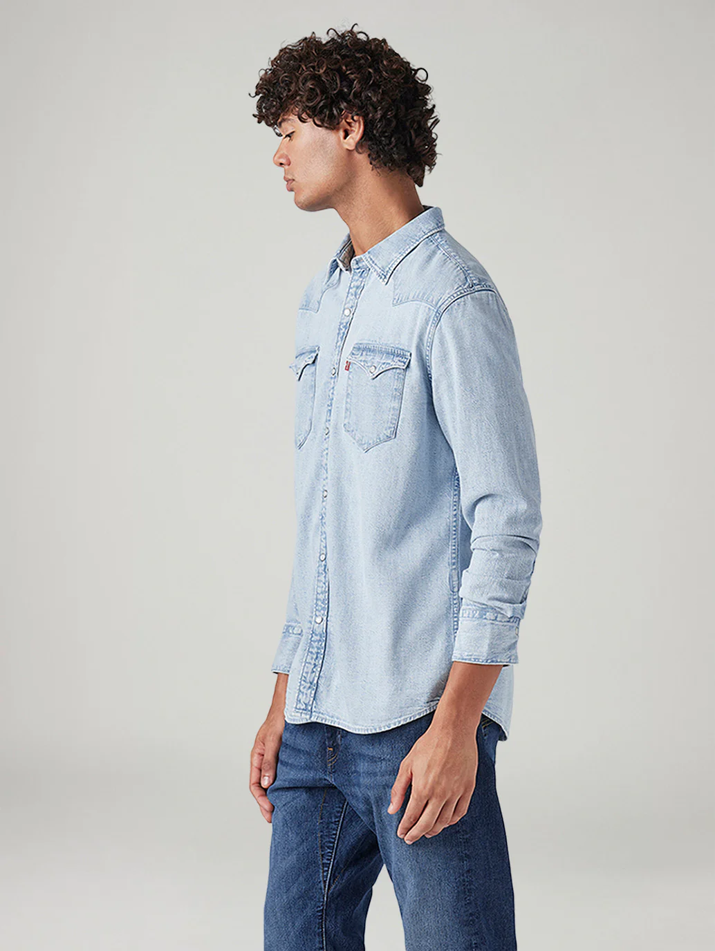Men's Solid Slim Fit Denim Shirt - Image 5