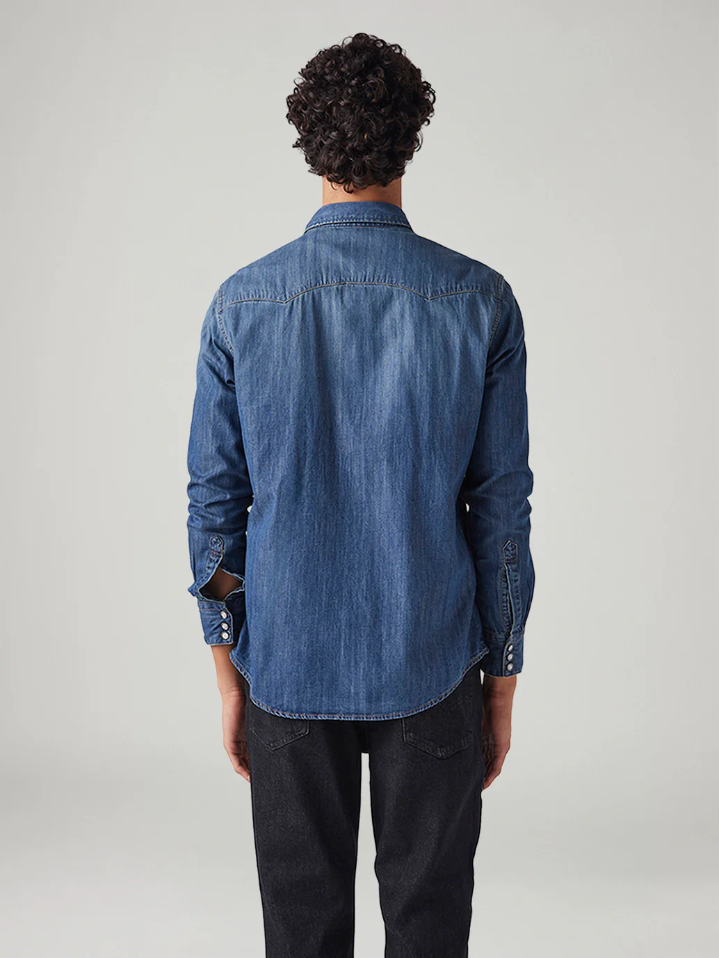 Men's Solid Slim Fit Denim Shirt - Image 3