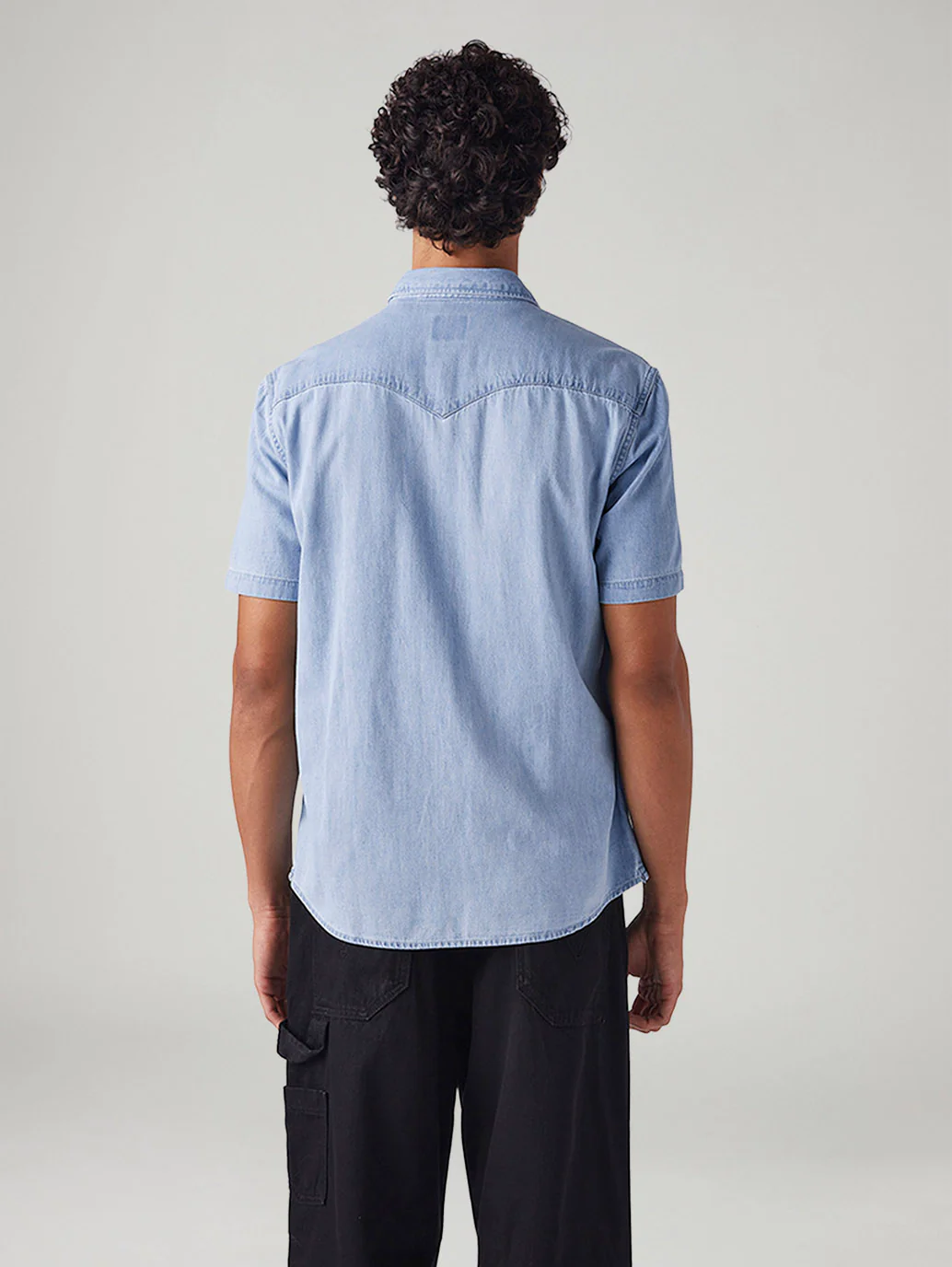 Men's Solid Slim Fit Denim Shirt - Image 3