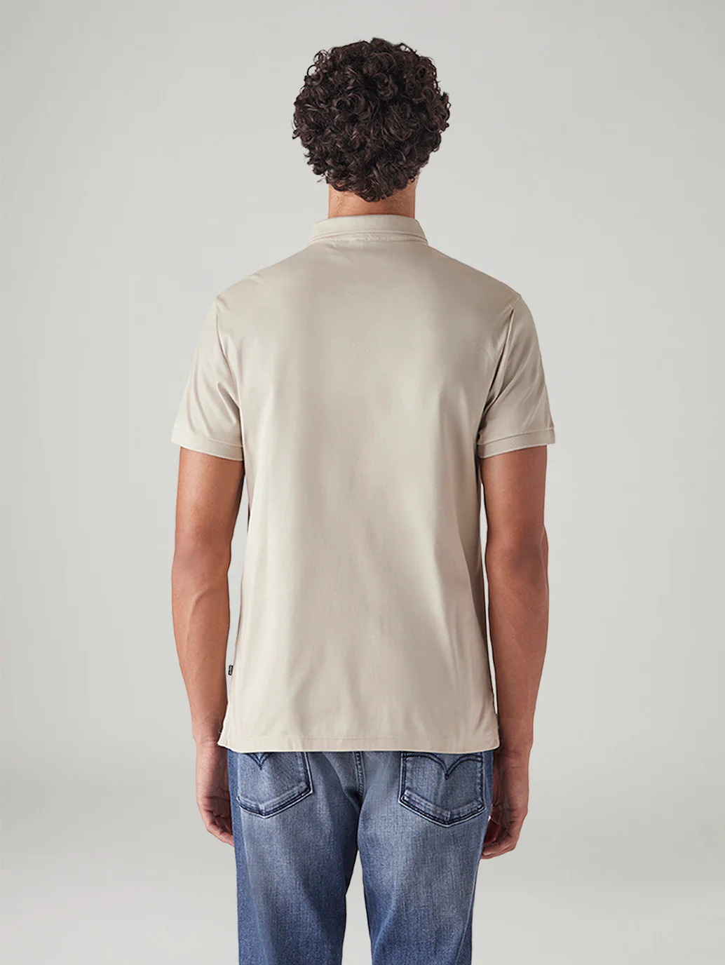 Men's Solid Slim Fit Interlock Polo T-Shirt - Image 3