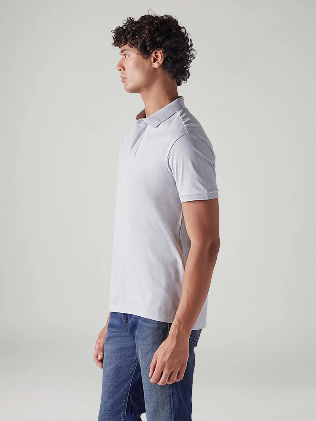 Men's Solid Slim Fit Interlock Polo T-Shirt - Image 3