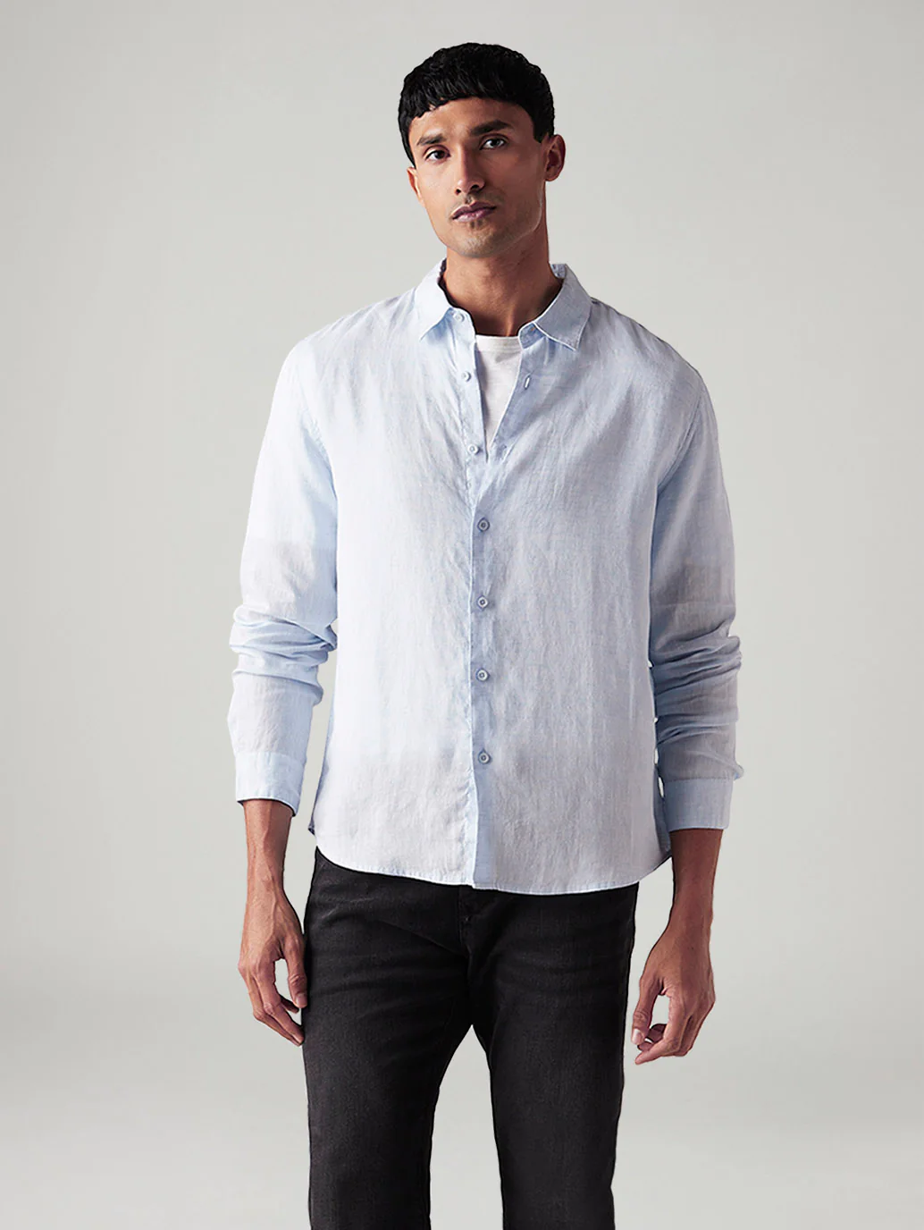 Men's Solid Slim Fit Linen Shirt