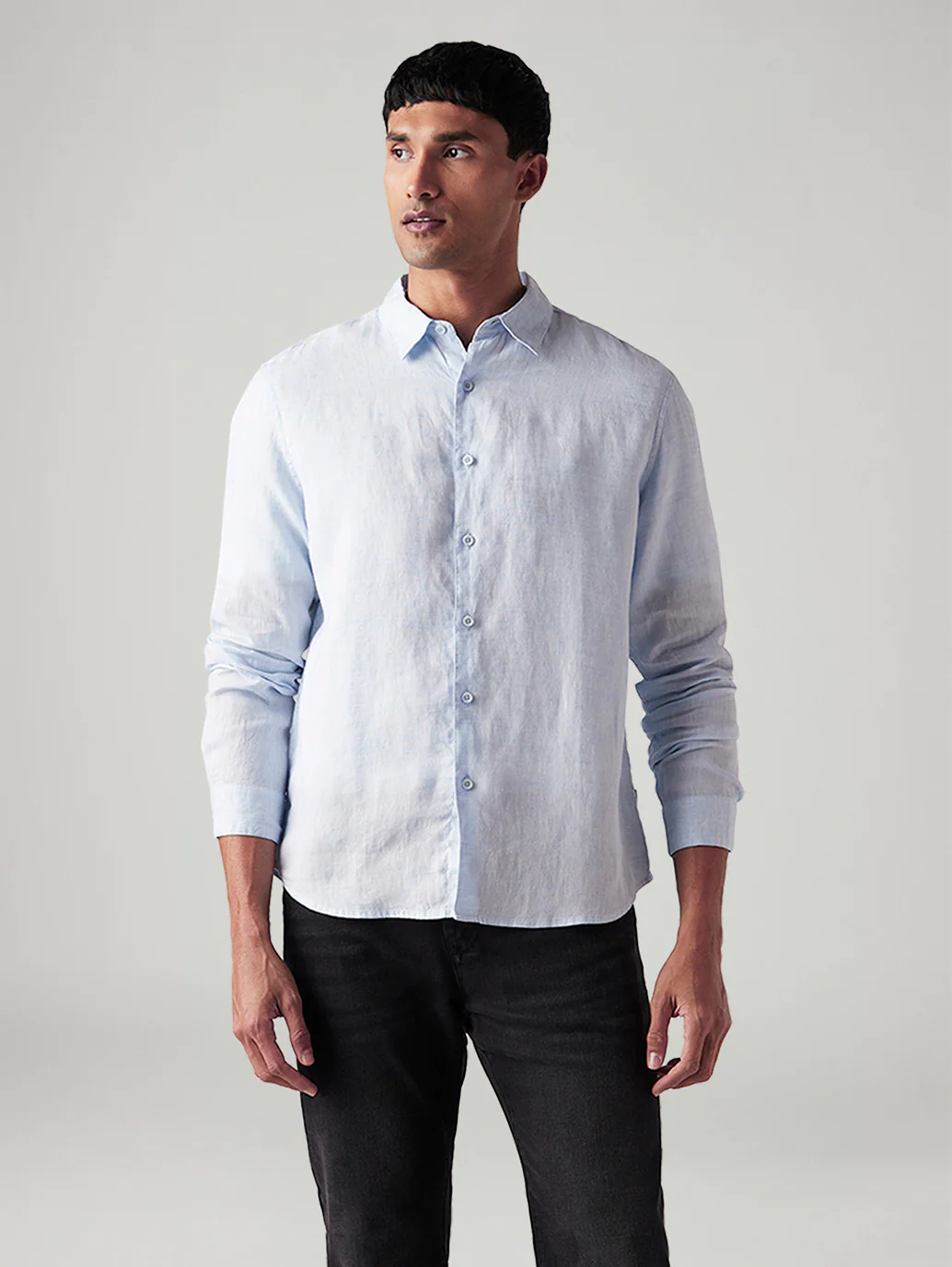 Men's Solid Slim Fit Linen Shirt - Image 5