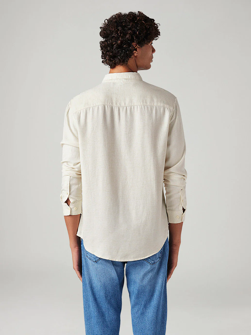 Men's Solid Slim Fit Linen Shirt - Image 3