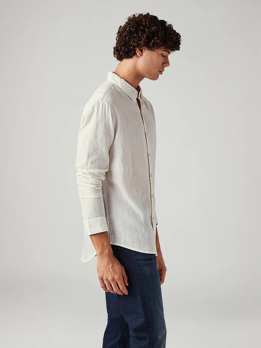 Men's Solid Slim Fit Linen Shirt - Image 5
