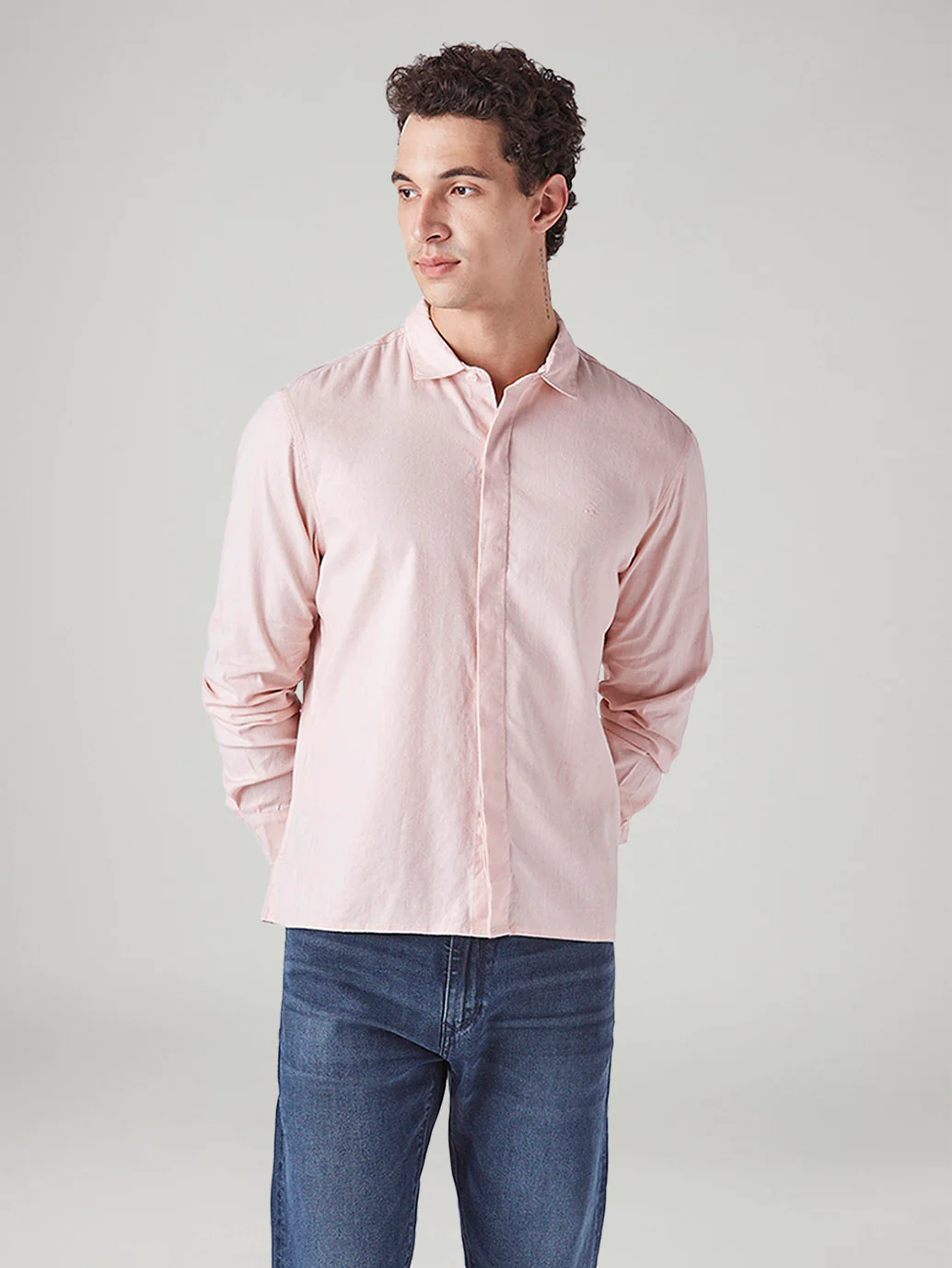 Men's Solid Slim Fit Linen Shirt - Image 2