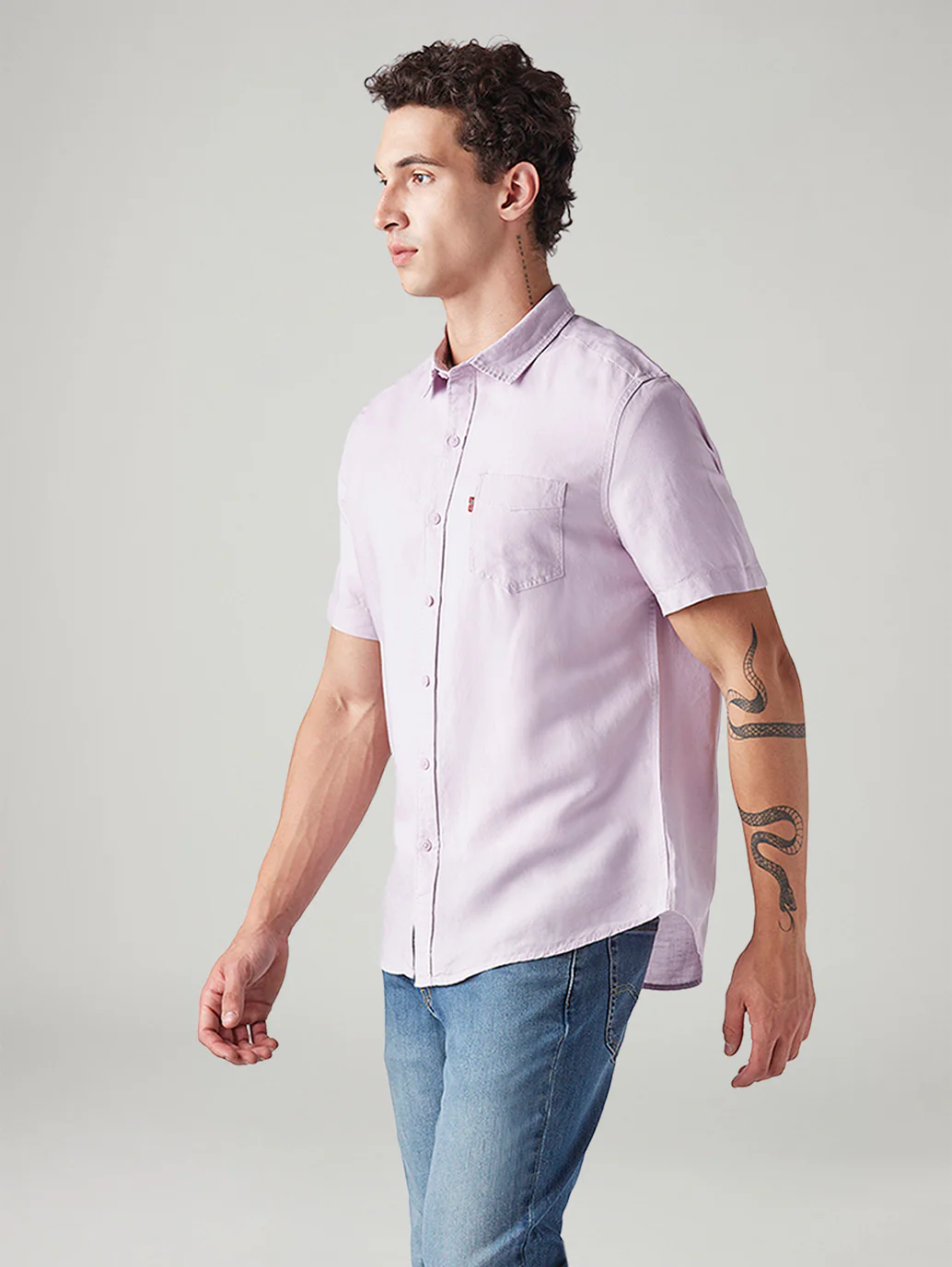 Men's Solid Slim Fit Linen Shirt - Image 5
