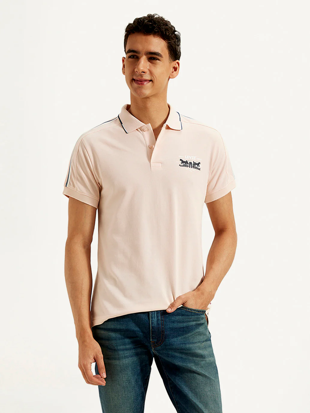 Men's Solid Slim Fit Polo T-shirt - Image 2