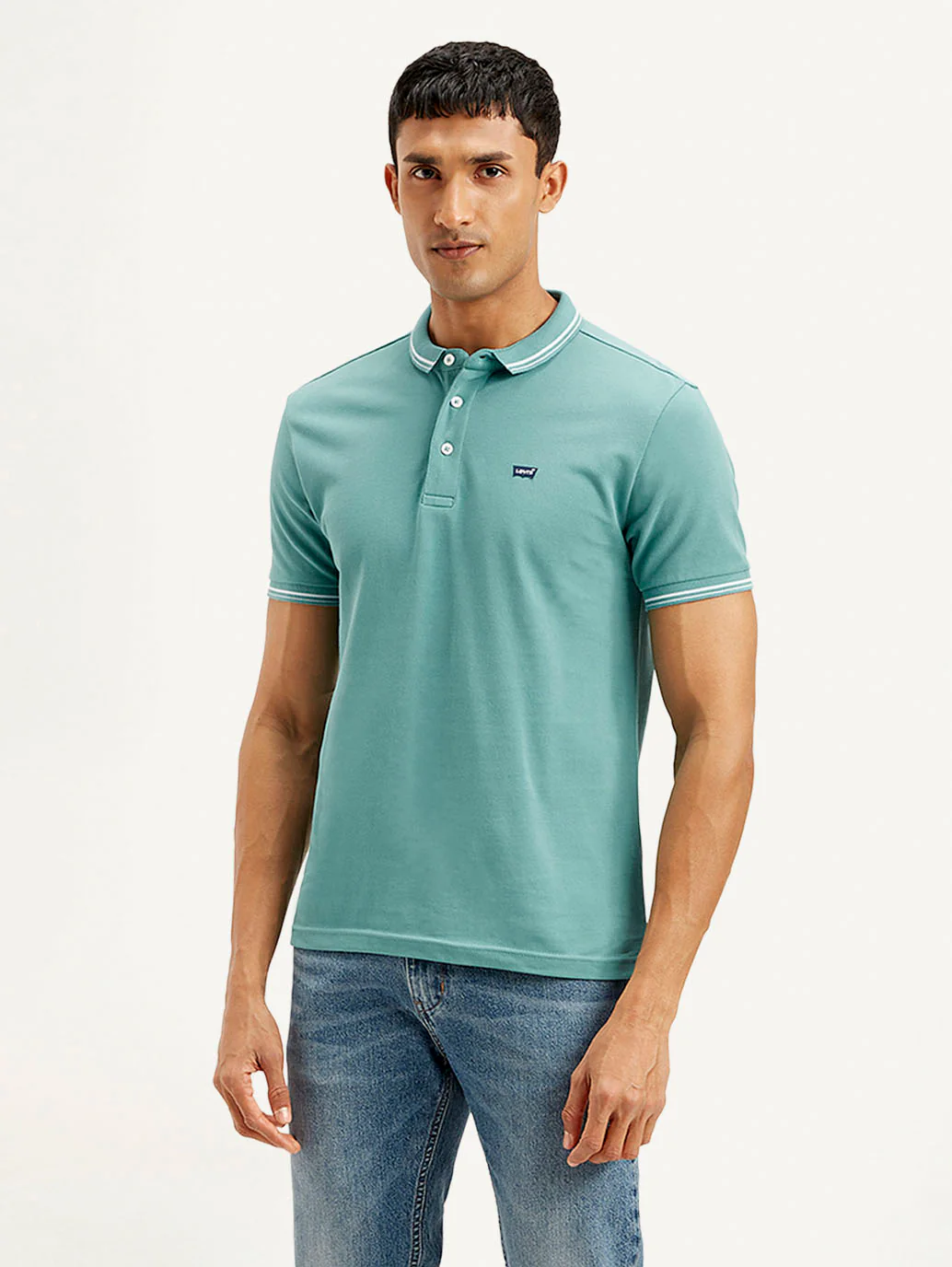 Men's Solid Slim Fit Polo T-shirt - Image 2