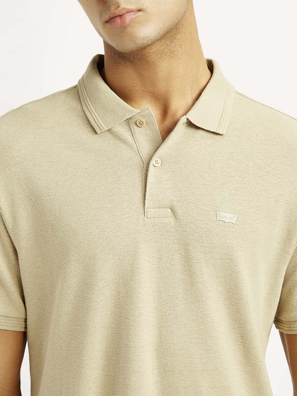 Men's Solid Slim Fit Polo Linen T-Shirt - Image 5