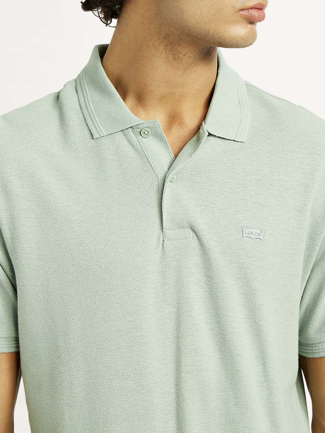 Men's Solid Slim Fit Polo Linen T-Shirt - Image 5