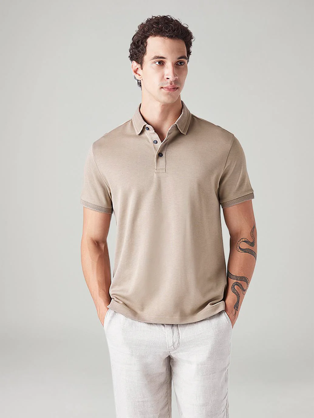 Men's Solid Slim Fit Polo T-Shirt