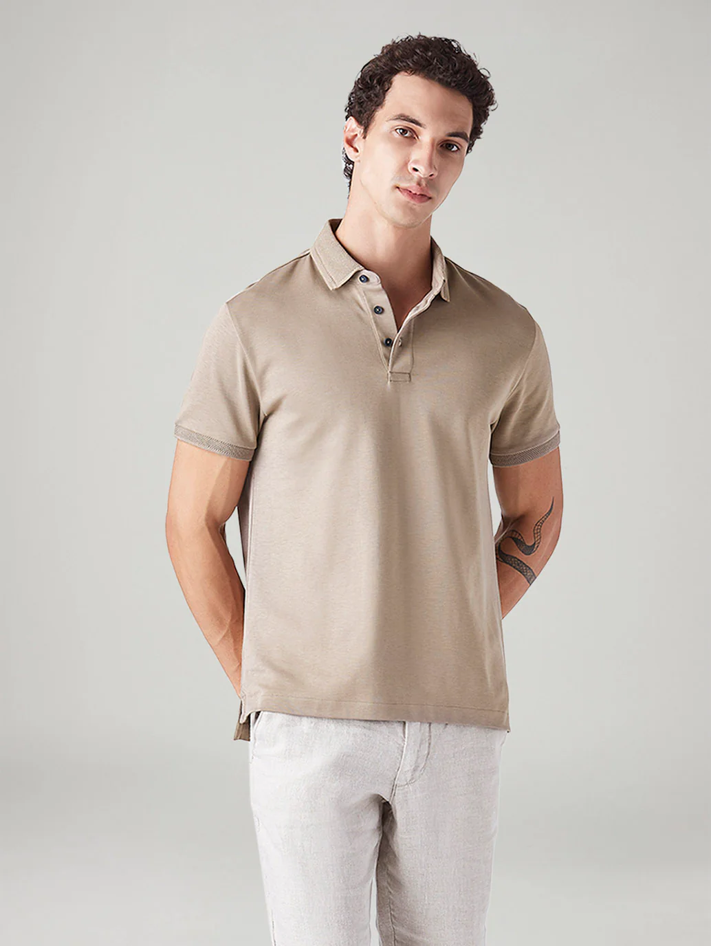Men's Solid Slim Fit Polo T-Shirt - Image 2