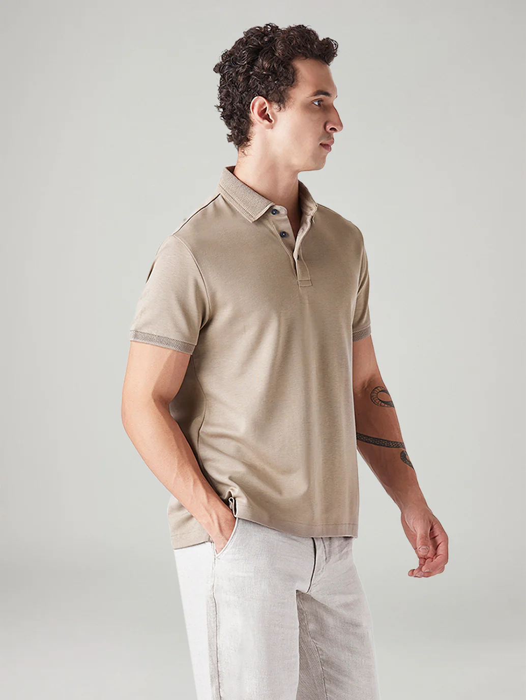 Men's Solid Slim Fit Polo T-Shirt - Image 5