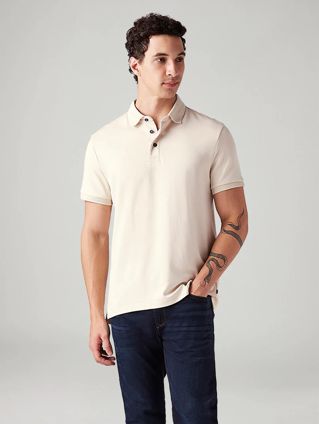 Men's Solid Slim Fit Polo T-Shirt