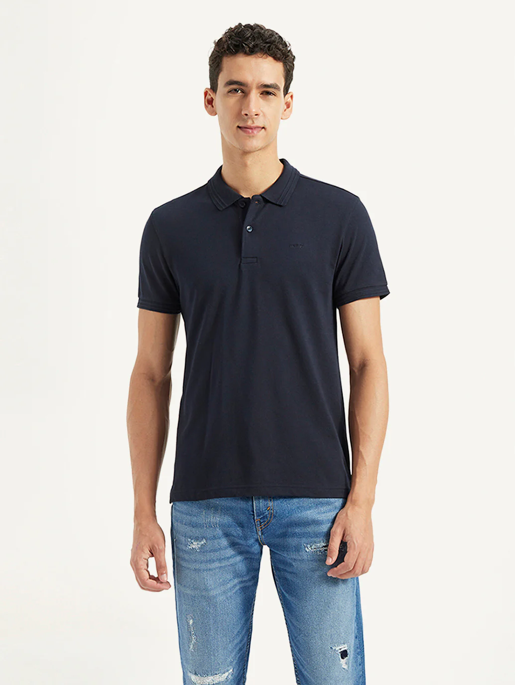 Men's Solid Slim Fit Polo T-shirt - Image 2
