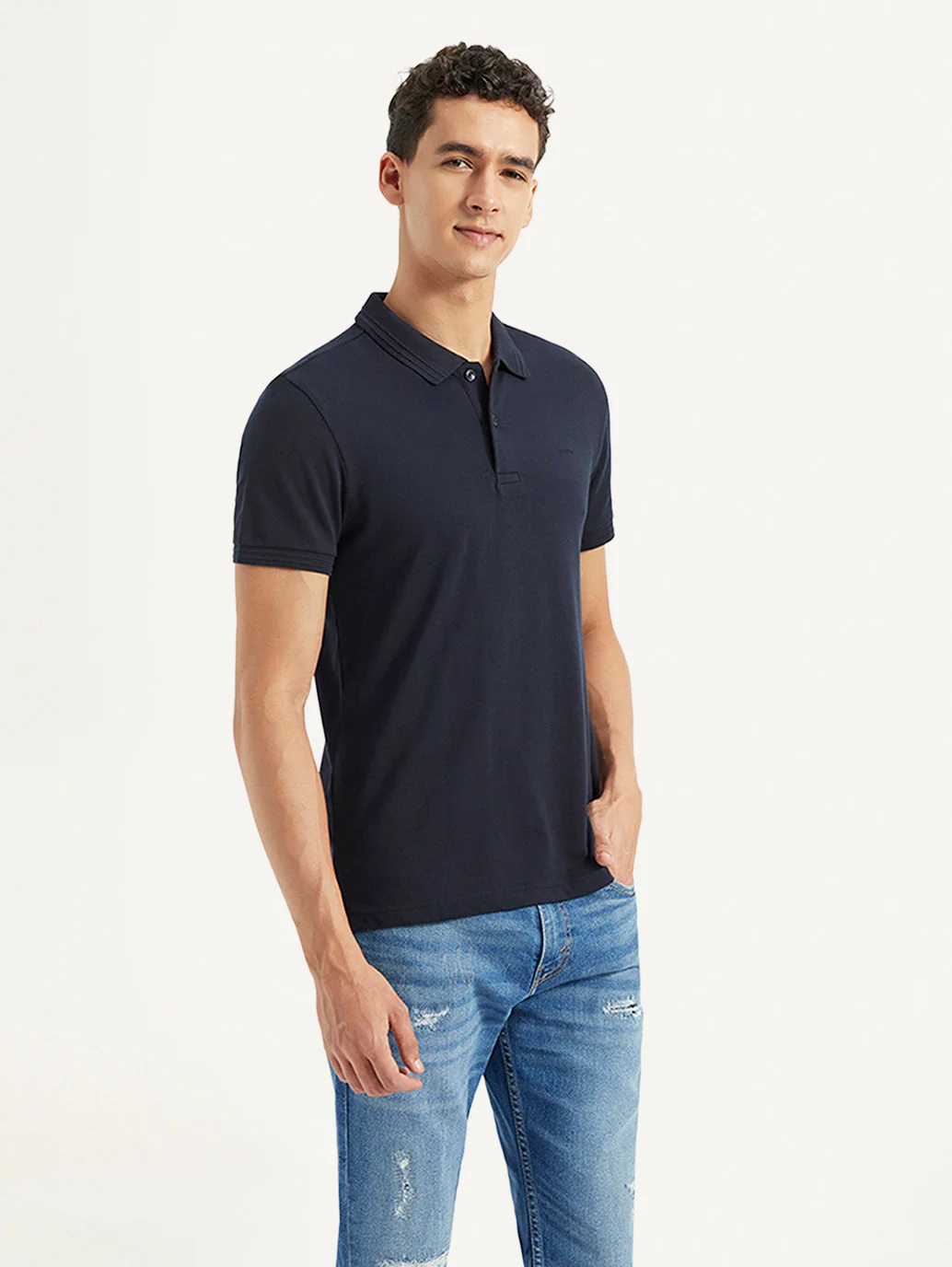 Men's Solid Slim Fit Polo T-shirt - Image 5