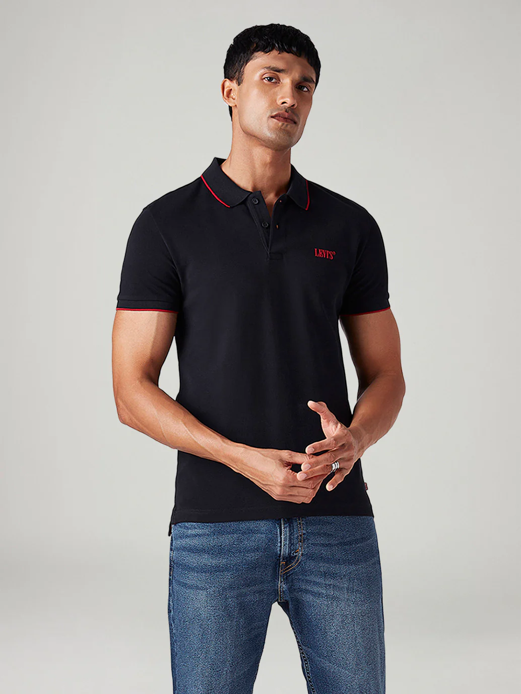 Men's Solid Slim Fit Polo T-Shirt