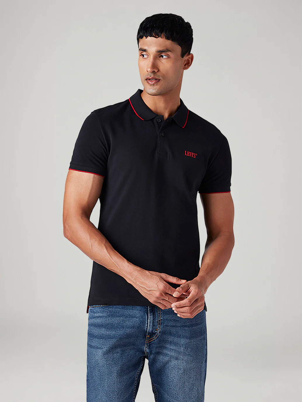 Men's Solid Slim Fit Polo T-Shirt - Image 2