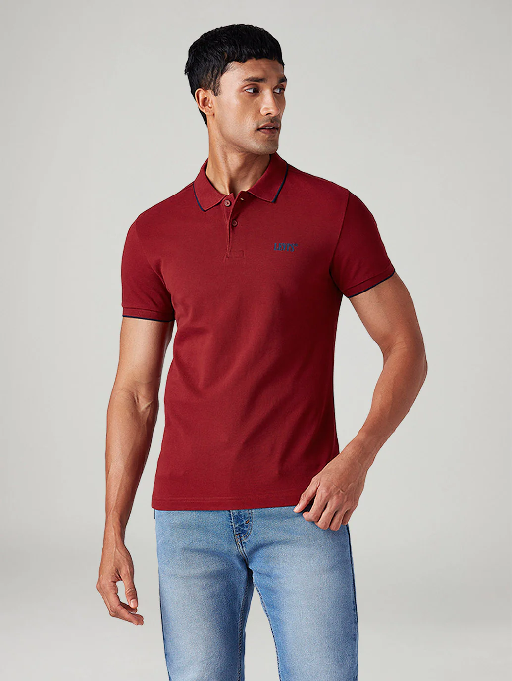 Men's Solid Slim Fit Polo T-Shirt - Image 2