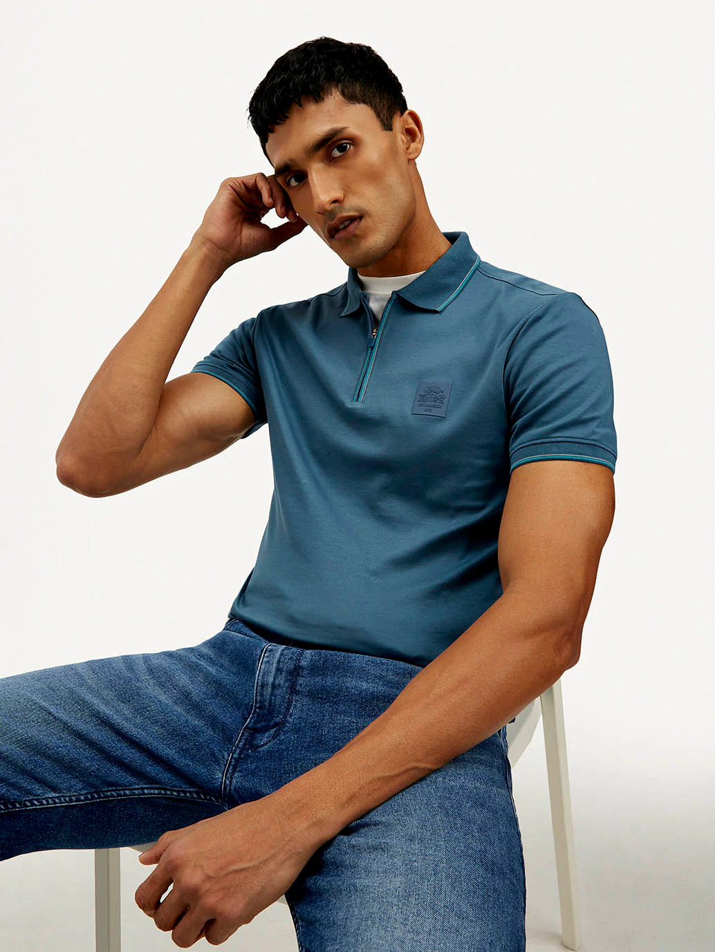 Men's Solid Slim Fit Polo T-shirt