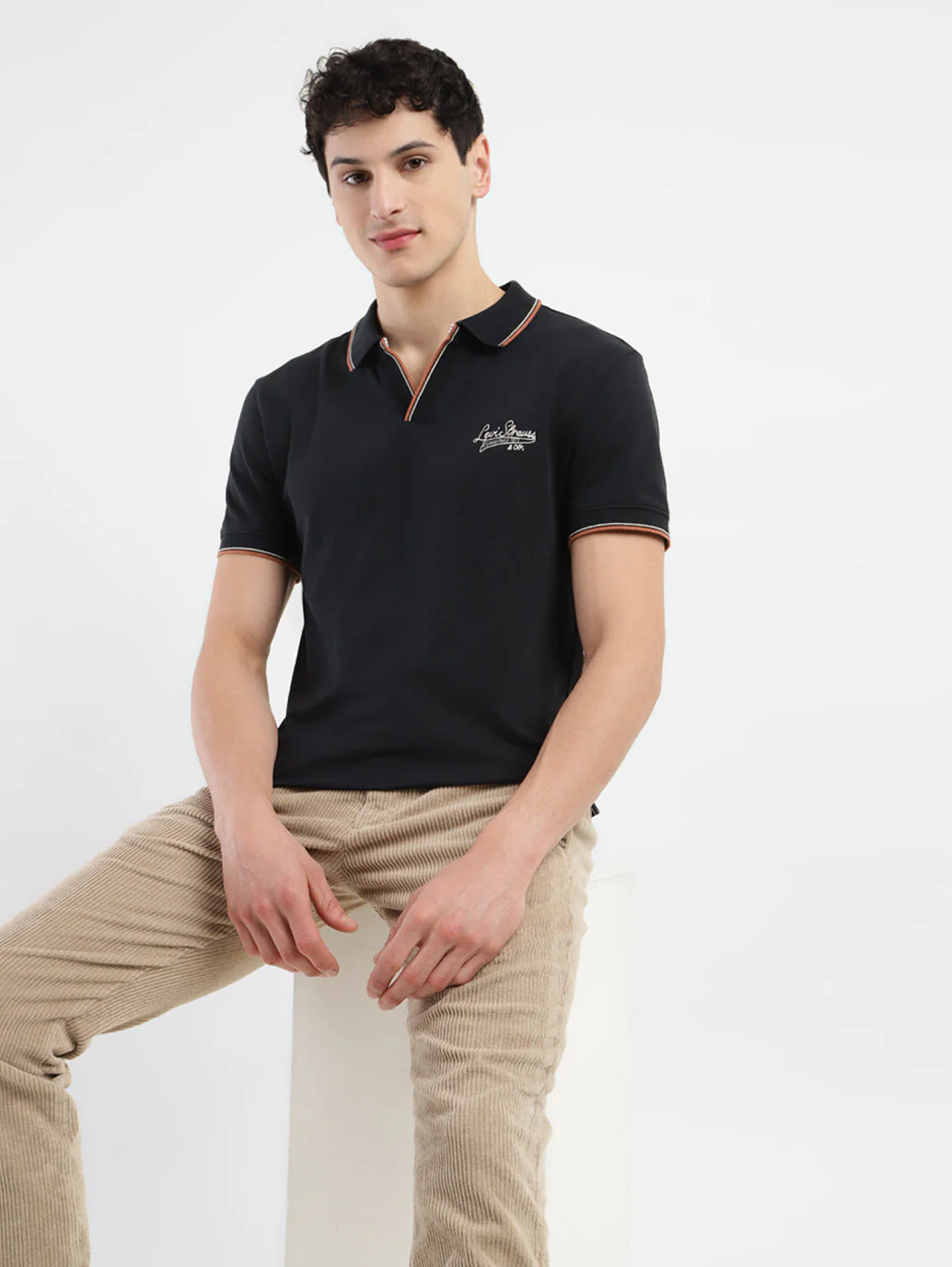 Men's Solid Slim Fit Polo T-shirt - Image 2