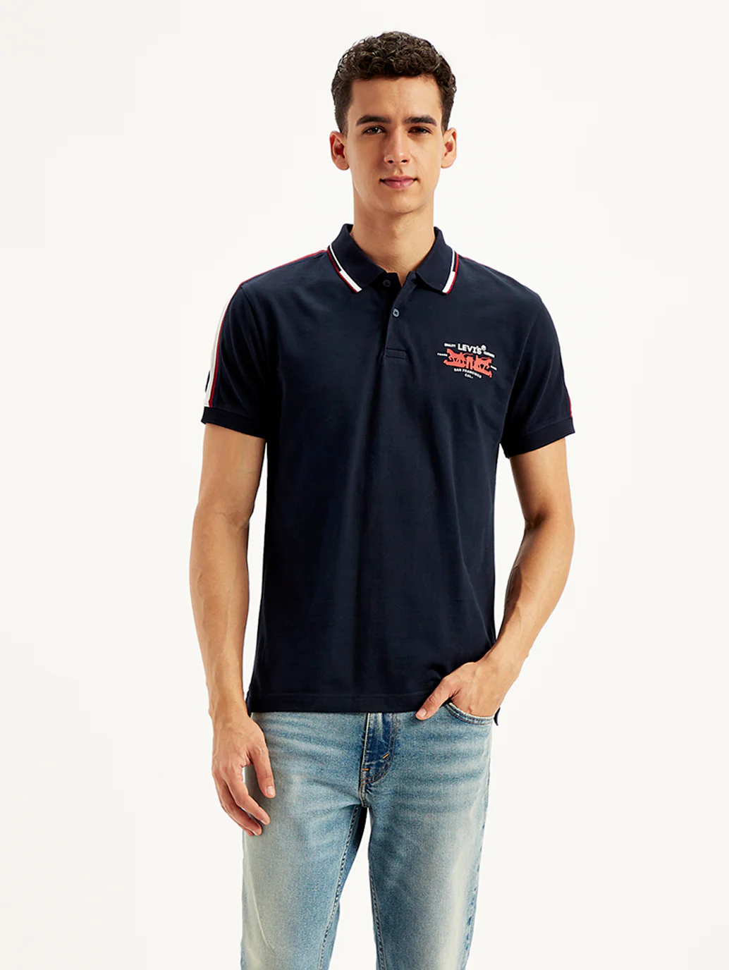 Men's Solid Slim Fit Polo T-shirt - Image 3