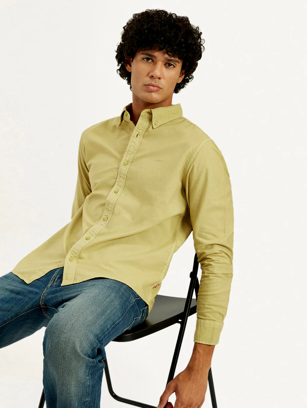 Men's Solid Overdyed Slim Fit Oxford Shirt