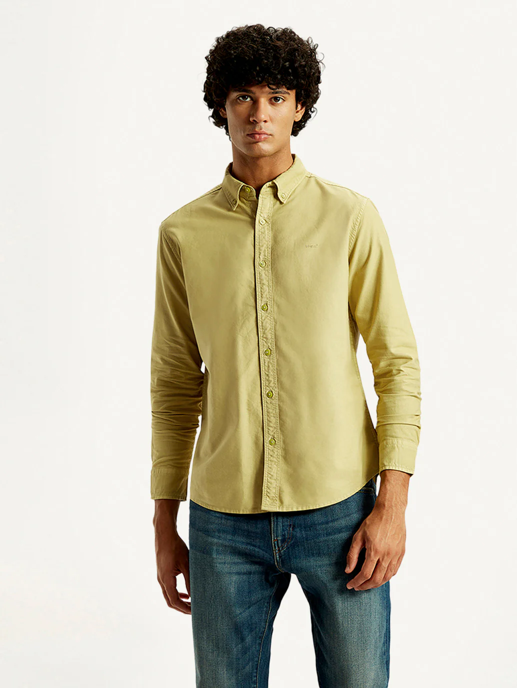 Men's Solid Overdyed Slim Fit Oxford Shirt - Image 2