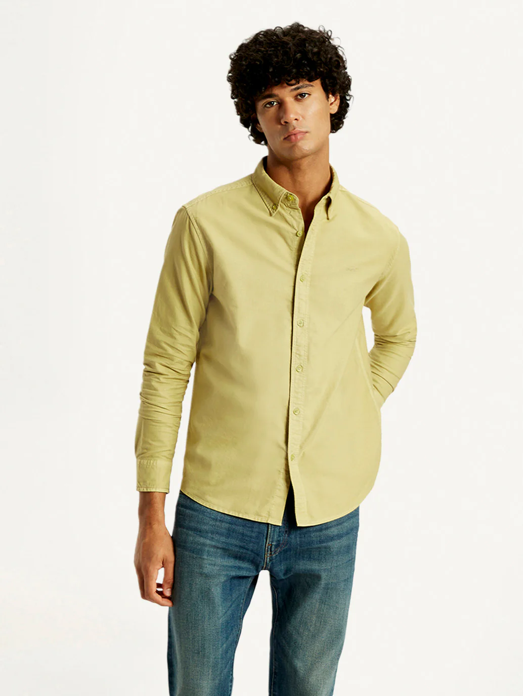 Men's Solid Overdyed Slim Fit Oxford Shirt - Image 6