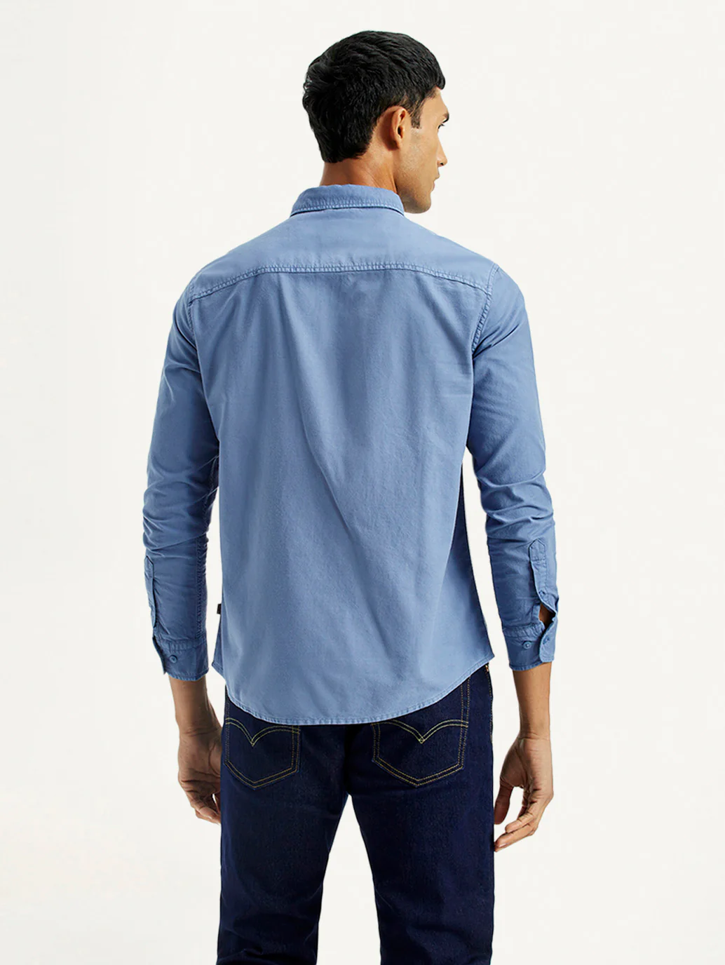 Men's Solid Overdyed Slim Fit Oxford Shirt - Image 2