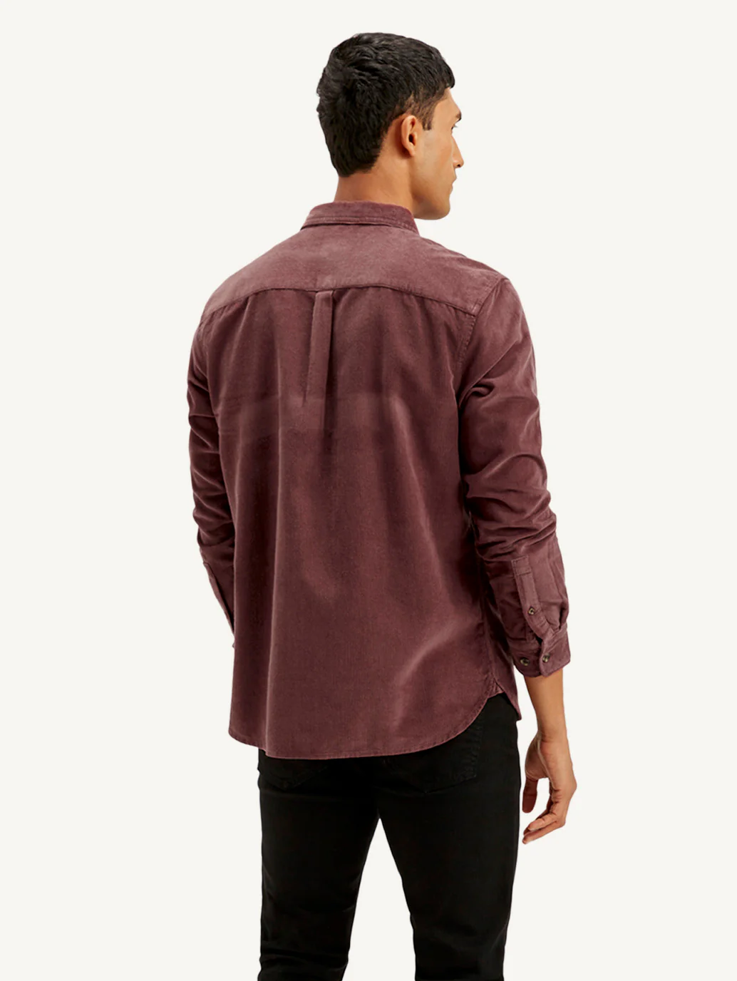Men's Solid Slim Fit Corduroy Shirt - Image 3