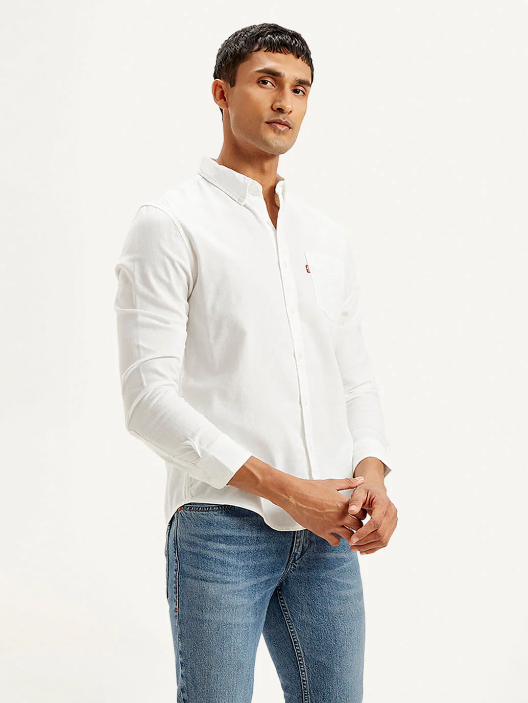 Men's Solid Slim Fit Oxford Shirt - Image 5