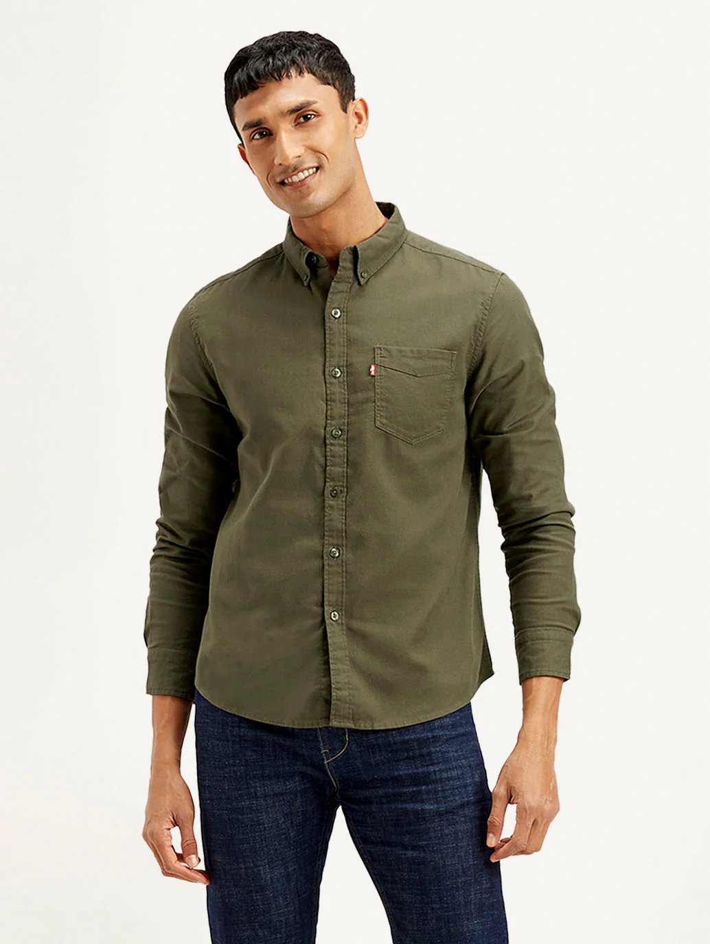 Men's Solid Slim Fit Oxford Shirt - Image 2
