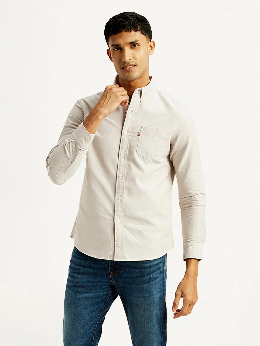 Men's Solid Slim Fit Oxford Shirt - Image 2