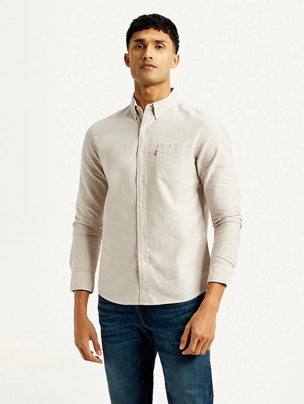 Men's Solid Slim Fit Oxford Shirt - Image 3
