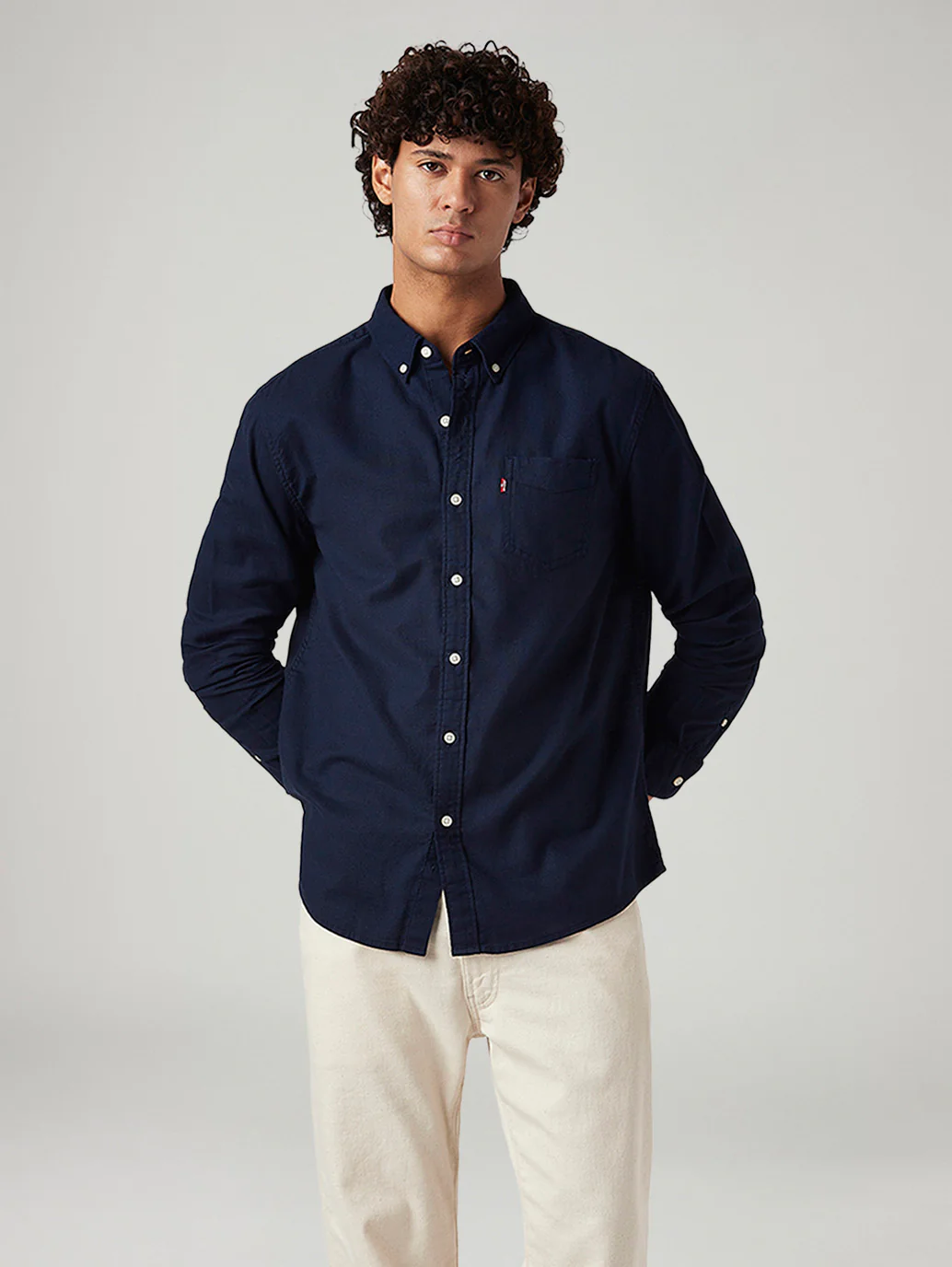 Men's Solid Slim Fit Oxford Shirt