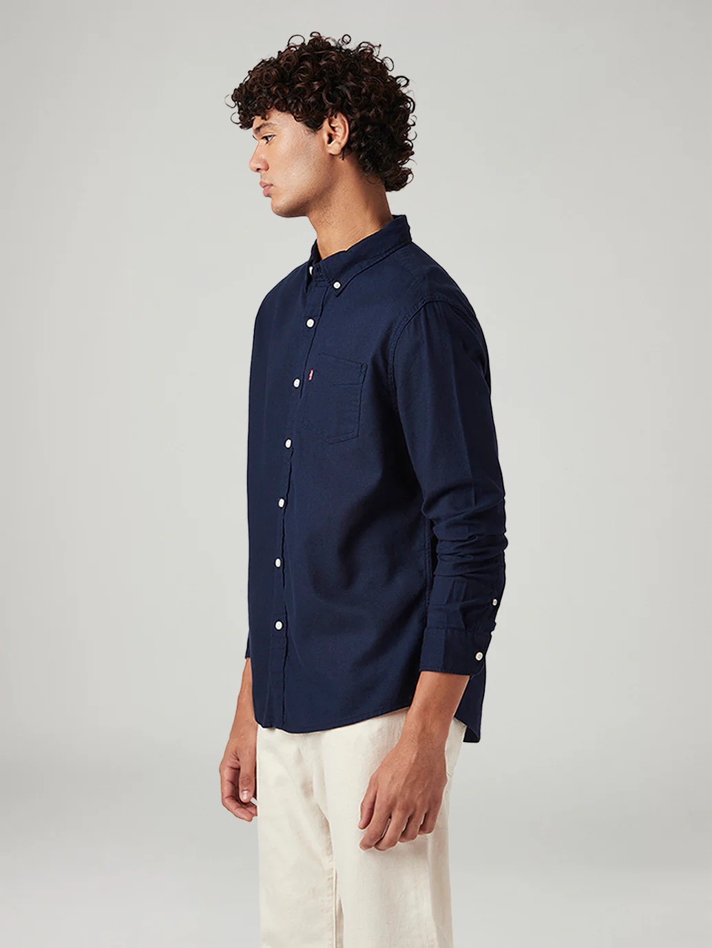 Men's Solid Slim Fit Oxford Shirt - Image 3
