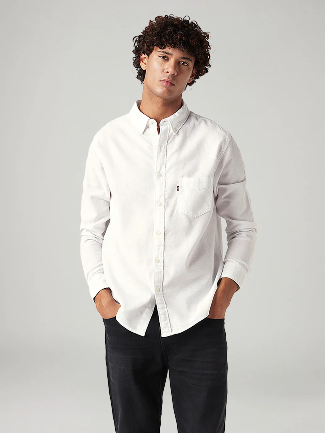Men's Solid Slim Fit Oxford Shirt