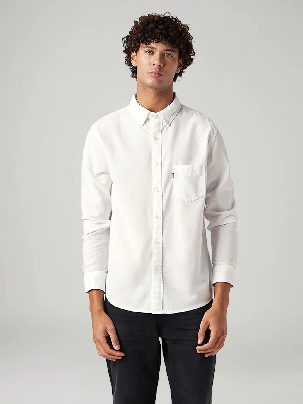 Men's Solid Slim Fit Oxford Shirt - Image 2