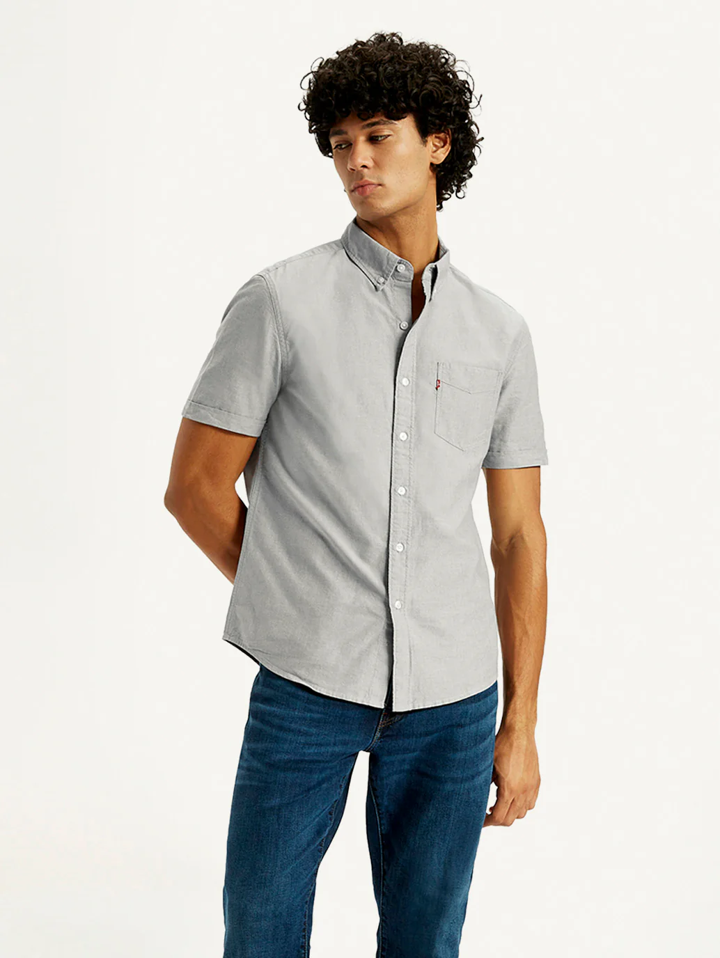 Men's Solid Slim Fit Oxford Shirt - Image 2