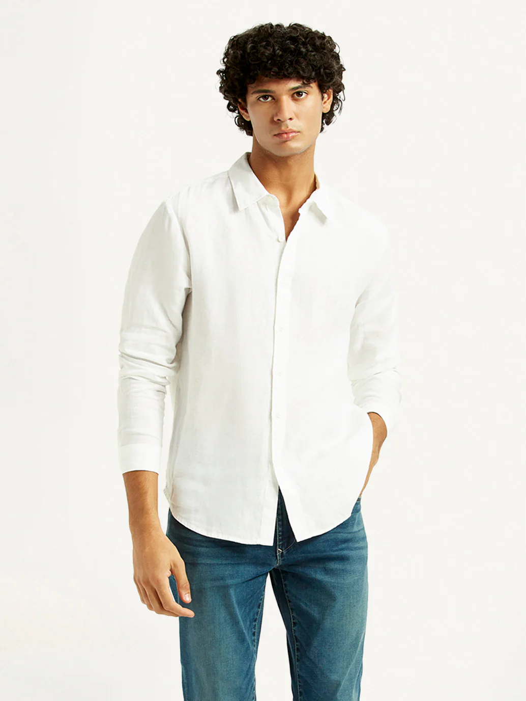 Men's Solid Slim Fit Linen Shirt